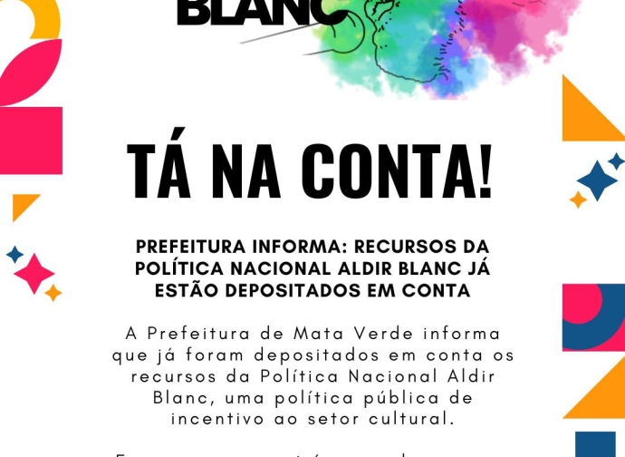 Recursos da Política Nacional Aldir Blanc Já Estão Depositados em Conta!