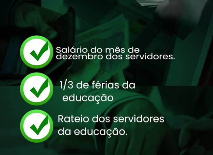 Prefeitura de Mata Verde paga aos servidores públicos salários de dezembro e rateio para a Educação