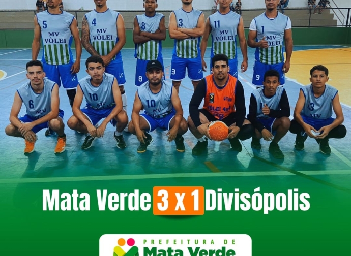 Equipe de vôlei masculino de Mata Verde vence partida contra equipe de Divisópolis