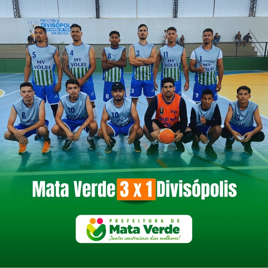 Equipe de vôlei masculino de Mata Verde vence partida contra equipe de Divisópolis