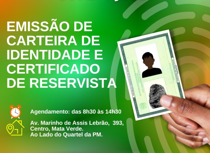 Mata Verde: Emissão de RG e Certificado de Reservista