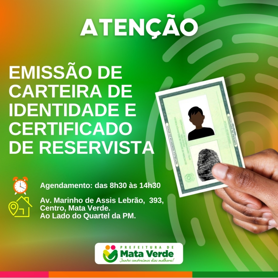 Mata Verde: Emissão de RG e Certificado de Reservista